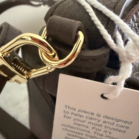 The Horse mini clementine charcoal Leather gold hardware Crossbody Bag NWT - Picture 3 of 4
